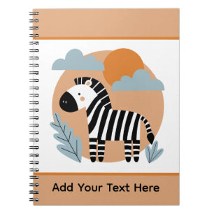 Whimsical Zebra Skandinaviskt Inflytande Anteckningsbok