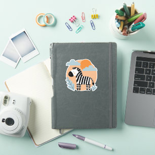 Whimsical Zebra Skandinaviskt Inflytande Klistermärken