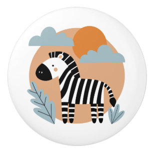 Whimsical Zebra Skandinaviskt Inflytande Knopp