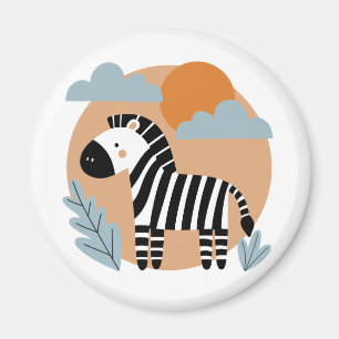 Whimsical Zebra Skandinaviskt Inflytande Magnet