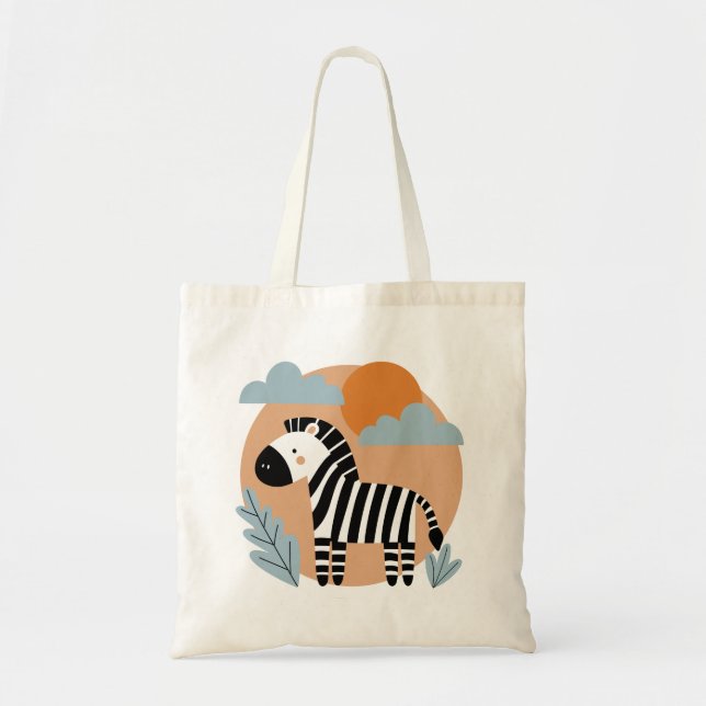 Whimsical Zebra Skandinaviskt Inflytande Tygkasse (Framsidan)