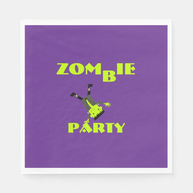 Whimsical Zombie Party Halloween fest Pappersservett (Framsidan)