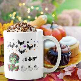 Whimsical Zombie Pilot & Airplane Funny Halloween Kaffemugg