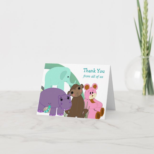 Whimsical Zoo DjurTack Tack Kort (Framsida)