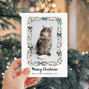 Whimsicala band Mysig Meowy jul från katten Julkort