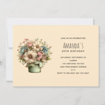 Whimsicala blommor i en kruka födelsedag