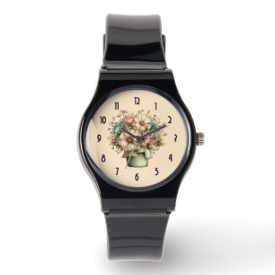 Whimsicala blommor i en kruka Söt Armbandsur