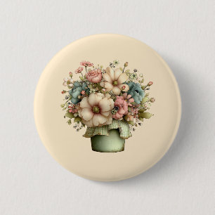 Whimsicala blommor i en kruka Söt Knapp