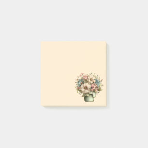 Whimsicala blommor i en kruka Söt Post-it Block
