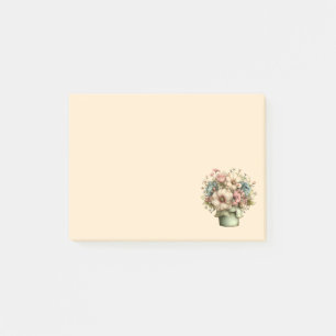 Whimsicala blommor i en kruka Söt Post-it Block