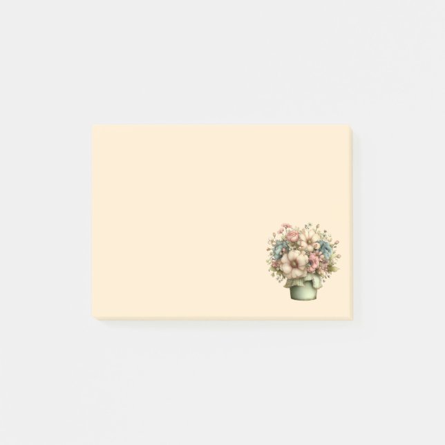 Whimsicala blommor i en kruka Söt Post-it Block (Framsida)