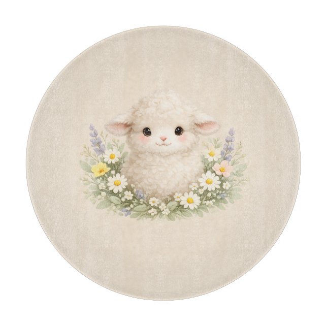 Whimsicala får och vilda blommor för en charmig (Framsidan)