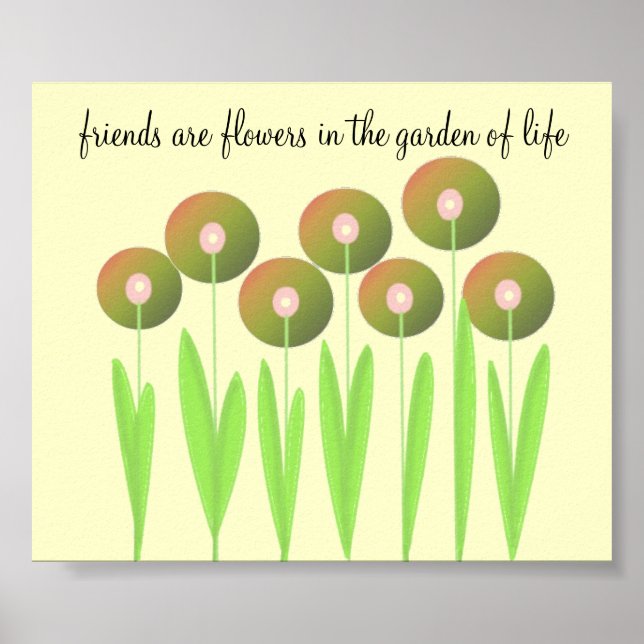 Whimsicala jordtonade blommor med talesätt poster (Framsidan)