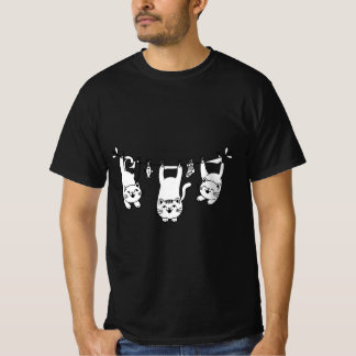 Whimsicala katter på en tvättlina t shirt