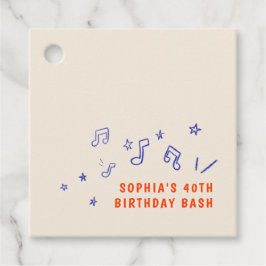 Whimsicala noterillustrationer 40-årsdag gåvor etiketter