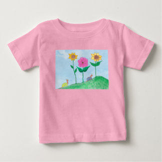 Whimsicala sniglar & färgglada blommor t shirt