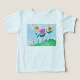 Whimsicala sniglar & färgglada blommor t shirt