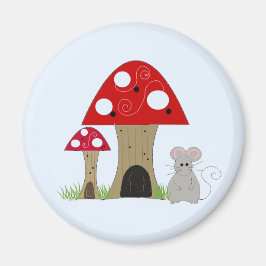 Whimsicala svampar och mus magnet
