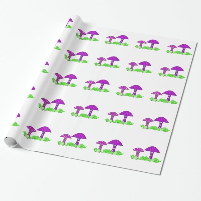 Whimsicala Svampar Presentpapper (Utrullad)