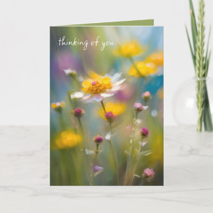 Whimsicala vilda blommor som tänker på dig kort
