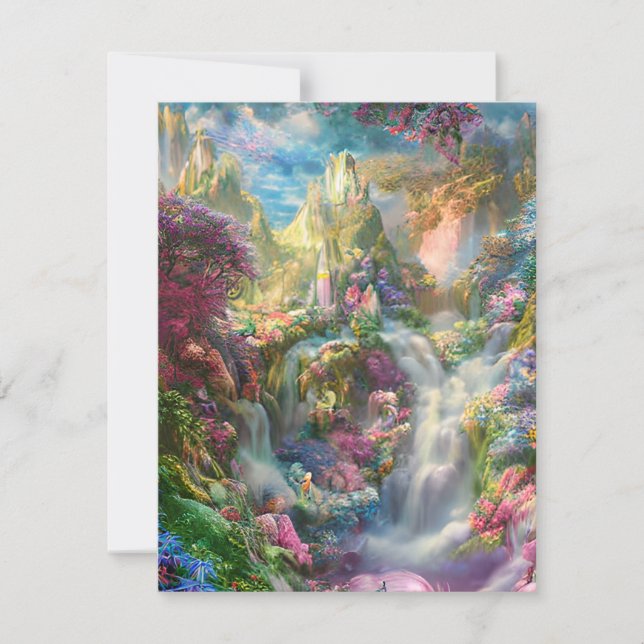 Whimsicalal Fantasivärld Bakgrund Anteckningskort (Framsida)