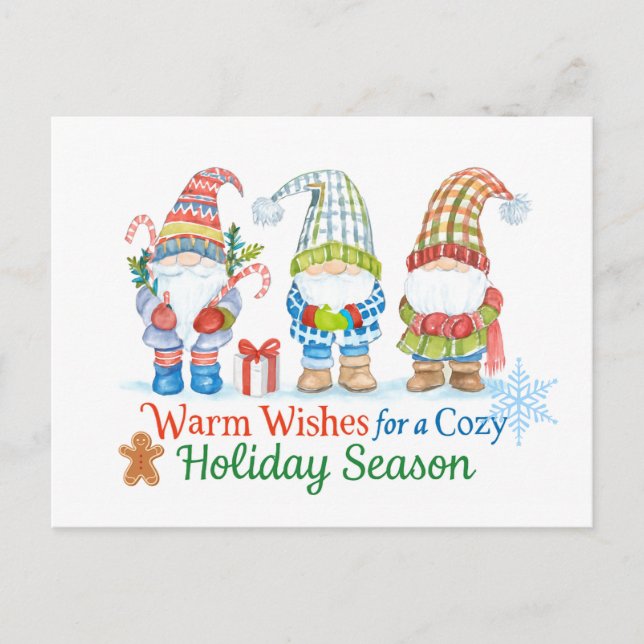 Whimsicale wishes for  cozy holiday season vykort (Framsida)