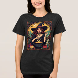 Whimsically Enchanting Witch With Spiders T Shirt