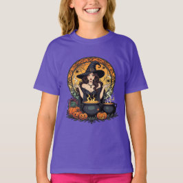 Whimsically Enchanting Witch With Spiders T Shirt