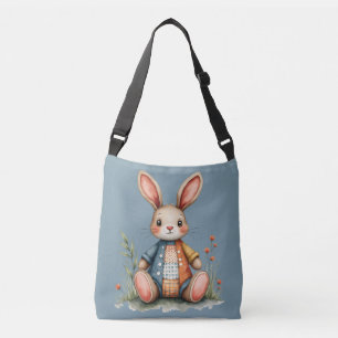 Whimsich Patchwork Bunny Cottagecore Woodland Axelväska