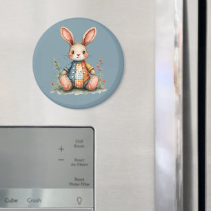 Whimsich Patchwork Bunny Cottagecore Woodland Magnet