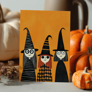 Whimsiches Cute och Spooky Halloween Vykort