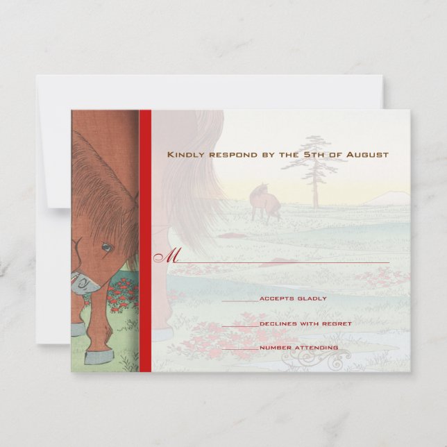 Whimsicla Horse Westerna Rustic Wedding-inbjudning Inbjudningar (Framsida)