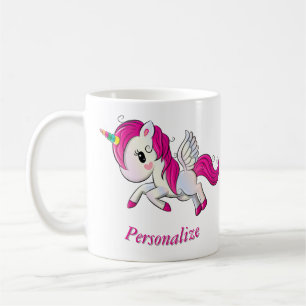 Whimsicle Flies Unicorn Pegasus Rainbow Horn Kaffemugg