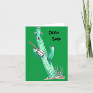 Whimsics Cactus spelar Banjo' Funny Card Kort