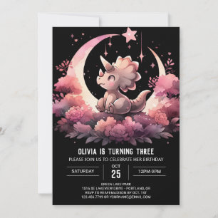 Whimsics Children Triceratops Birthday Inbjudningar