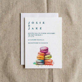 Whimsics Colorful Macaroons bröllopsinbjudningar Inbjudningar