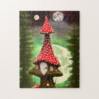 Whimsics Fantasy Mushroom House - Måne Puzzle Pussel