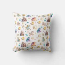 Whimsics Pastel Unicorns och Castles Fantasy Kudde