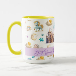 Whimsics Pastel Unicorns och Castles Fantasy Mugg