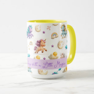 Whimsics Pastel Unicorns och Castles Fantasy Mugg