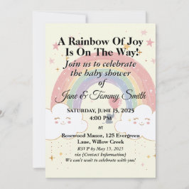 whimsics Rainbow Baby Shower-inbjudningar Inbjudningar
