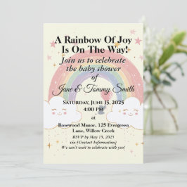 whimsics Rainbow Baby Shower-inbjudningar Inbjudningar