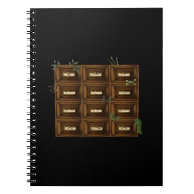 Whimsigoth Apothecary Drawers Anteckningsbok (Framsidan)