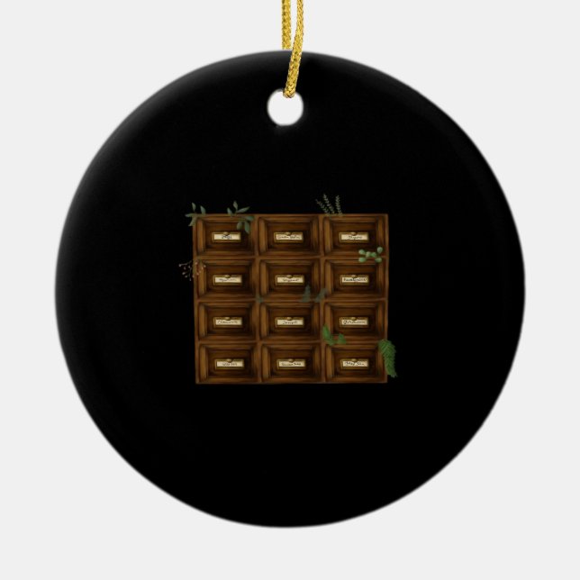 Whimsigoth Apothecary Drawers Julgransprydnad Keramik (Framsidan)