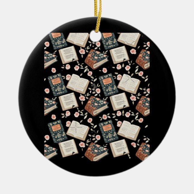 Whimsigoth Booktok Aesthetic Graphic Julgransprydnad Keramik (Framsidan)