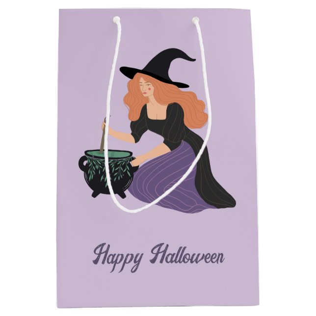 Whimsigoth bryggande häxa Halloween (Framsidan)