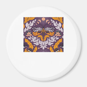 Whimsigoth Butterfly Blommigts - Lila, Lavender An Magnet