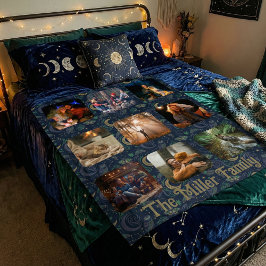 Whimsigoth Celestial | 9 Photo Family Collage Fleecefilt