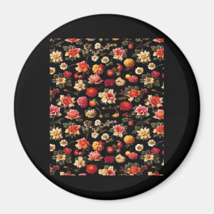 Whimsigoth Chintz Vintage Oljemålning Magnet