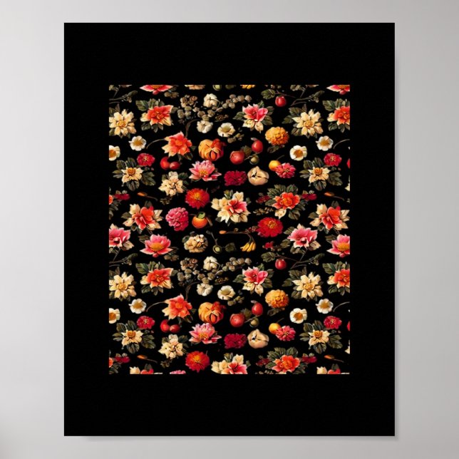 Whimsigoth Chintz Vintage Oljemålning Poster (Framsidan)